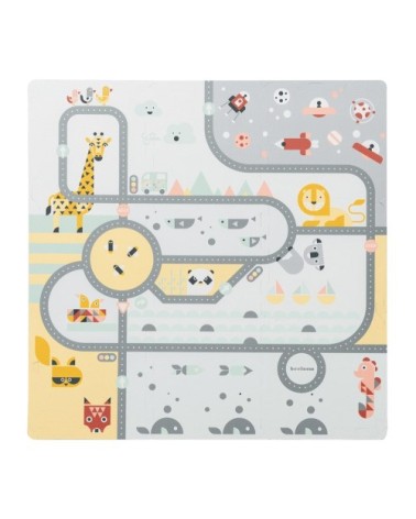 Tapis de jeu pour enfants en vinyle gris