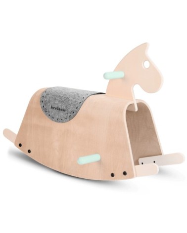 Cheval à bascule pour enfants en bois naturel gris