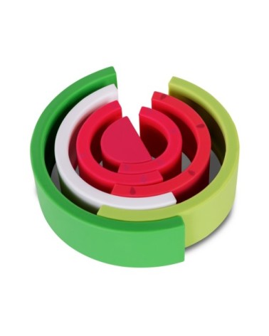 Pastèque empilable en caoutchouc sans BPA vert et rouge
