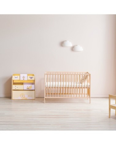 Etagère multifonctionnelle pour enfants en bois naturel jaune