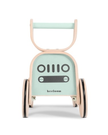 Marchette pour bébé en bois naturel turquoise