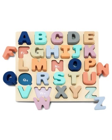 Alphabet multicolore pour enfants en bois naturel