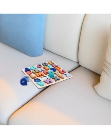 Alphabet multicolore pour enfants en bois naturel