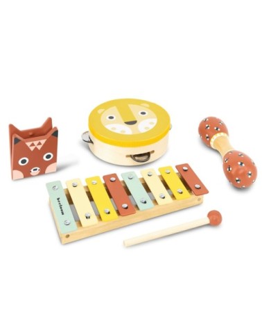 Instruments pour enfants en bois naturel jaune