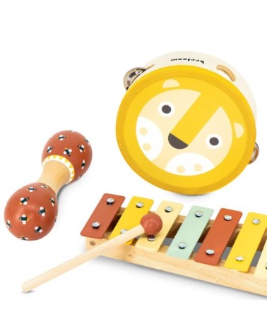 Instruments pour enfants en bois naturel jaune