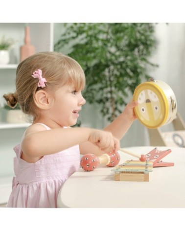Instruments pour enfants en bois naturel jaune