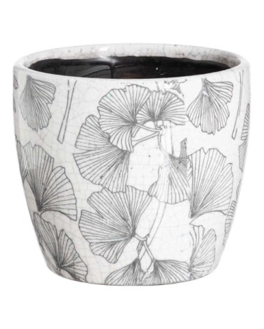 Cache-pots en céramique blanche vieillie - Lot de 2