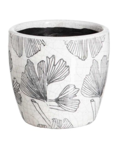 Cache-pots en céramique blanche vieillie - Lot de 2