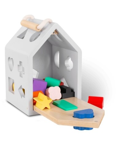 Maison de jeu en bois naturel multicolore avec figurines pour enfants