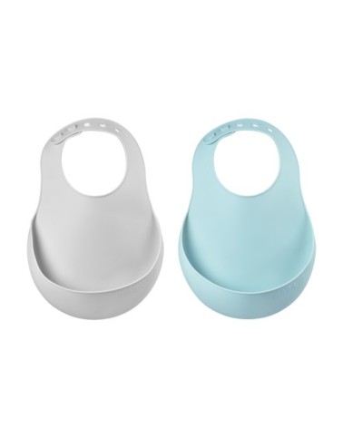 Lot de 2 bavoirs en silicone vert