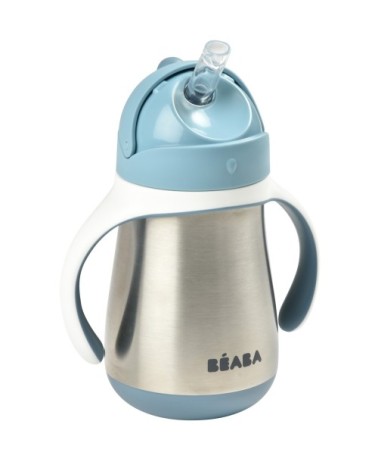 Tasse paille en inox 250 ml bleu