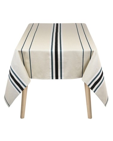 Nappe 8 couverts noir 250x170cm