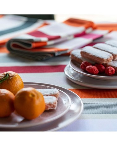 Nappe 6 couverts orange 200x160cm