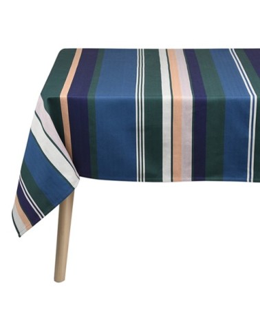 Nappe 4 couverts bleu 160x160cm