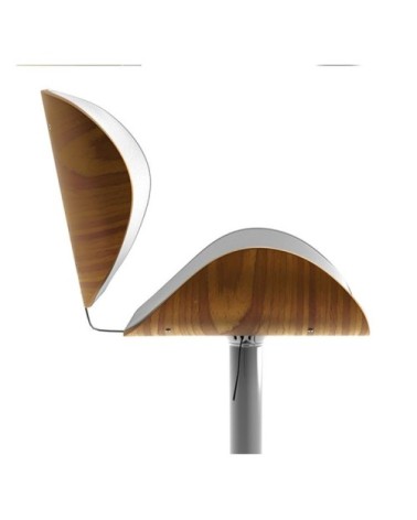 Chaise de bar réglable 63/84 cm en cuir synthétique blanc