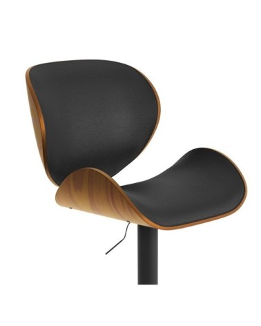 Chaise de bar réglable 63/84 cm en cuir synthétique noir