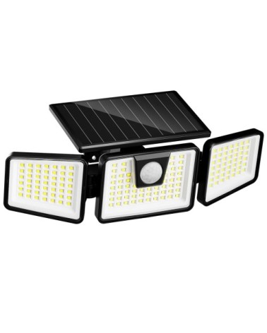 Projecteur solaire sensor plastique noir 700lm