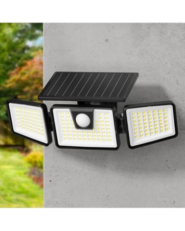 Projecteur solaire sensor plastique noir 700lm