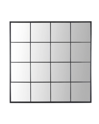 Miroir fenêtre en métal noir 122x122