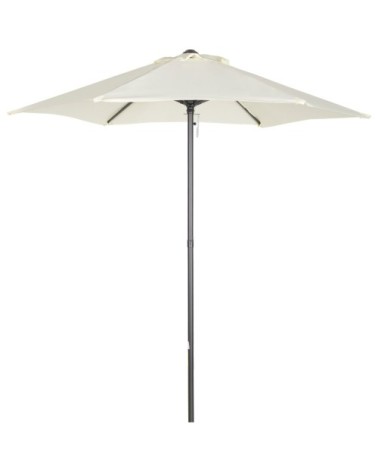 Parasol droit de jardin mât alu polyester beige