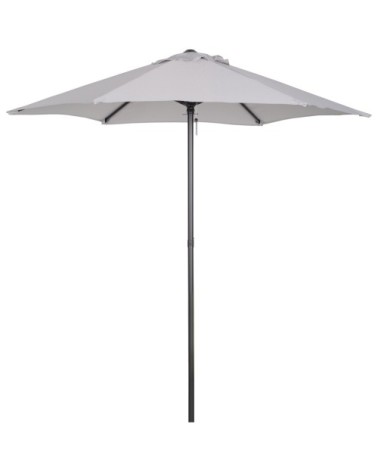 Parasol droit de jardin mât alu polyester gris clair