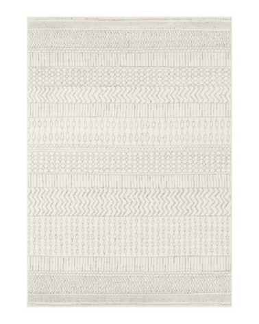 Tapis Scandinave Bohème - Blanc et Gris - 152x213cm