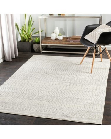 Tapis Scandinave Bohème - Blanc et Gris - 152x213cm