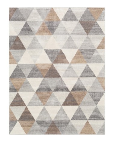 Tapis Scandinave Pop - Blanc Cassé et Marron - 200x275cm