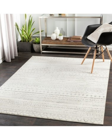 Tapis Scandinave Bohème - Gris et Blanc - 152x213cm