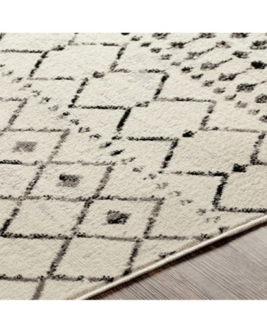 Tapis Berbère Ethnique - Blanc et Noir - 200x275cm