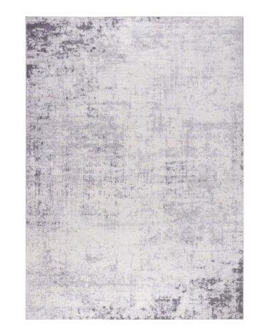 Tapis Abstrait Moderne - Blanc Cassé et Anthracite - 160x215cm