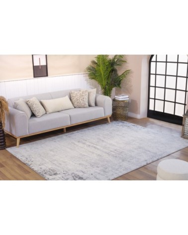 Tapis Abstrait Moderne - Blanc Cassé et Anthracite - 160x215cm