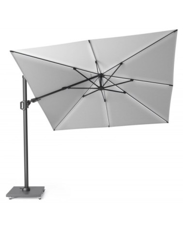 Parasol déporté avec LED 3x3m gris clair