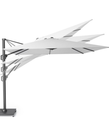 Parasol déporté rectangulaire 3x2 m simple inclinaison taupe