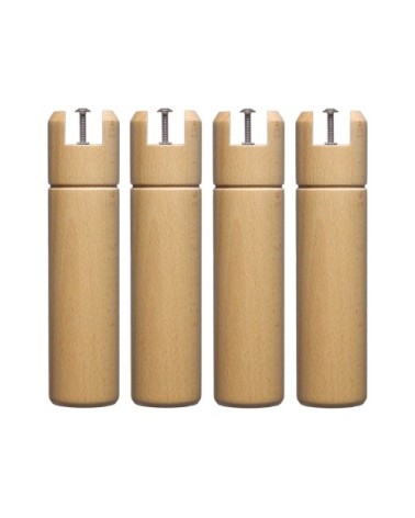 4 pieds cylindriques pour cadre à lattes bois naturel beige 25 cm