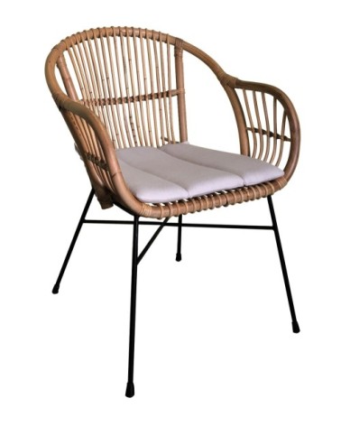 Salon de jardin en rotin naturel énoué