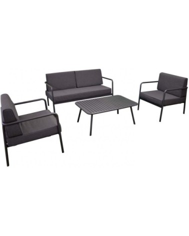Salon détente extérieur en aluminium graphite