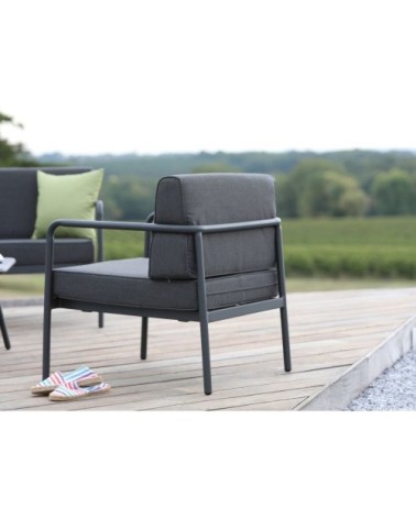 Salon détente extérieur en aluminium graphite