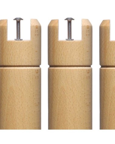 4 pieds cylindriques pour cadre à lattes bois naturel beige 25 cm