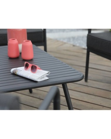 Salon détente extérieur en aluminium graphite