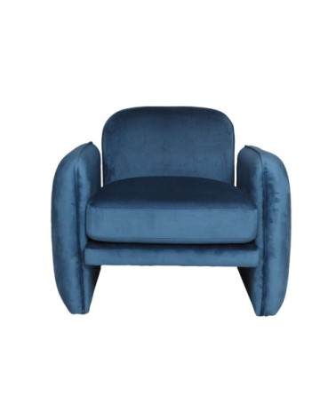 Fauteuil velours bleu