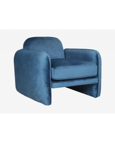 Fauteuil velours bleu