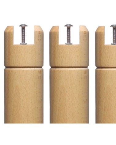 4 pieds cylindriques pour cadre à lattes bois naturel beige 25 cm