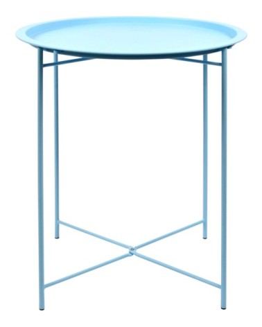 Table d'appoint en acier nuances de bleu