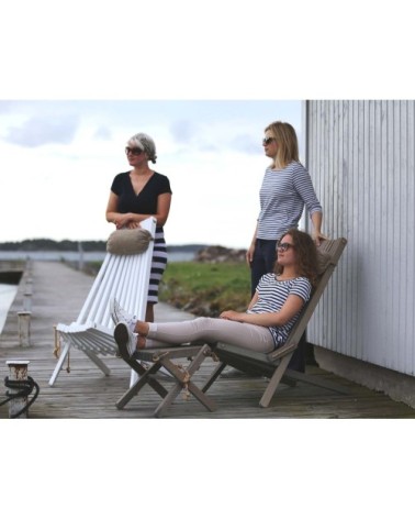 Repose pieds d'extérieur pin lasuré gris