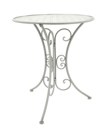 Table ronde en métal gris