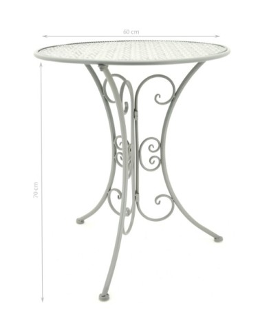 Table ronde en métal gris