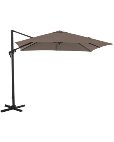 Parasol déporté carré en aluminium 3x3m taupe