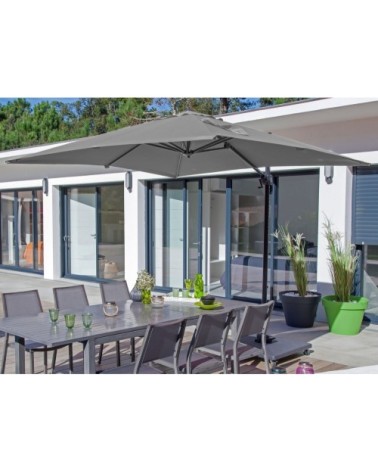 Parasol déporté carré en aluminium 3x3m taupe