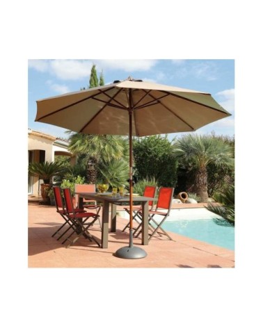 Parasol en bois 300 cm avec manivelle